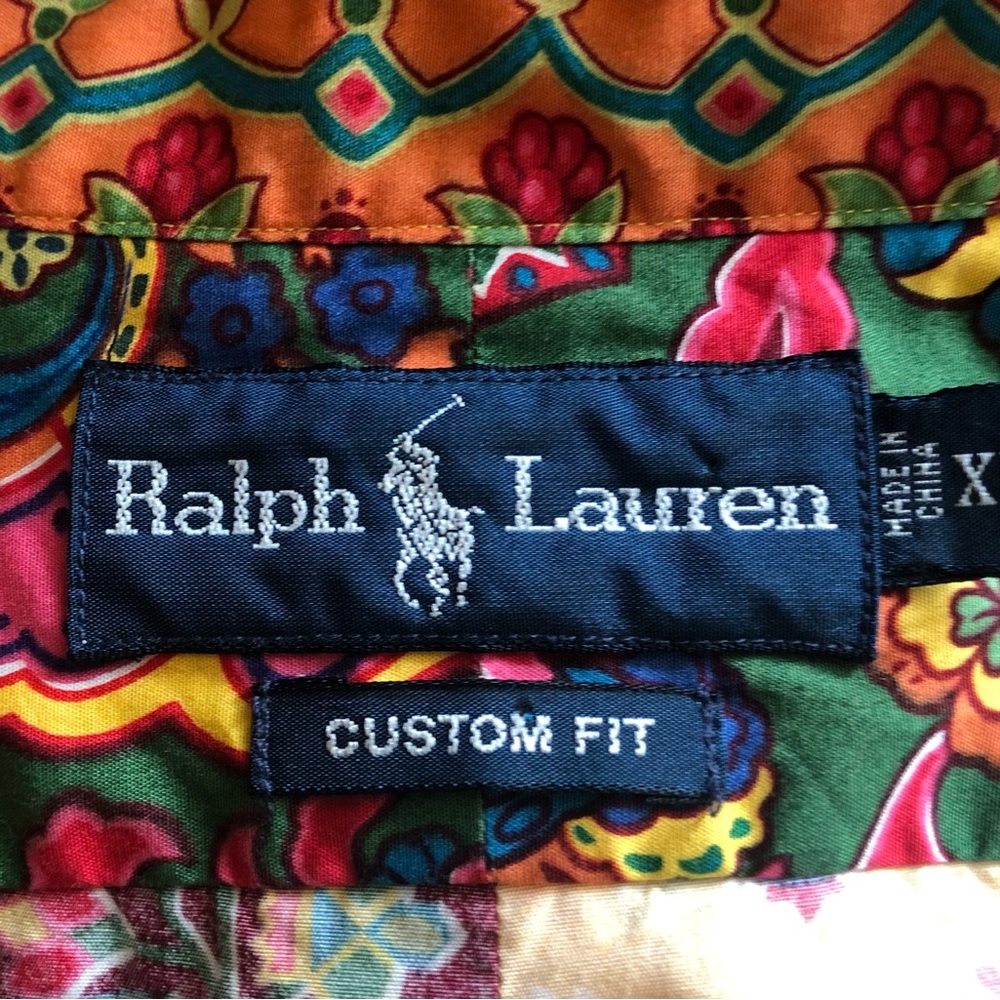 Ralph Lauren Vintage 90’s MultiColor Paisley Floral Button Down Shirt,Size-XL - Picture 6 of 16